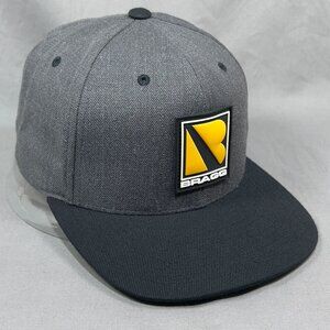 Yupoong Bragg Co Snapback Hat Gray Heavy Equipment USA Flag Crane Rigging Mens